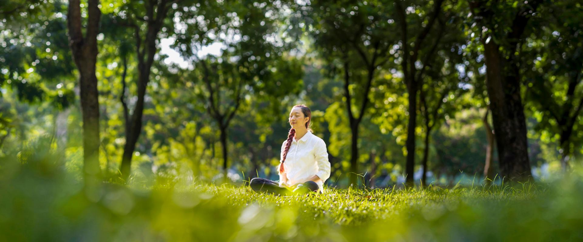 Woman meditating.